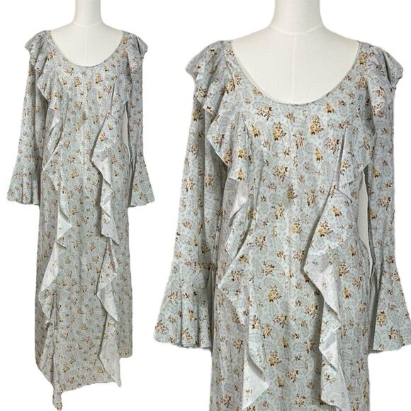 Spell & The Gypsy Ethereal Bohemian Witchy Fleur Frill Bias Maxi Dress Medium - Picture 2 of 16